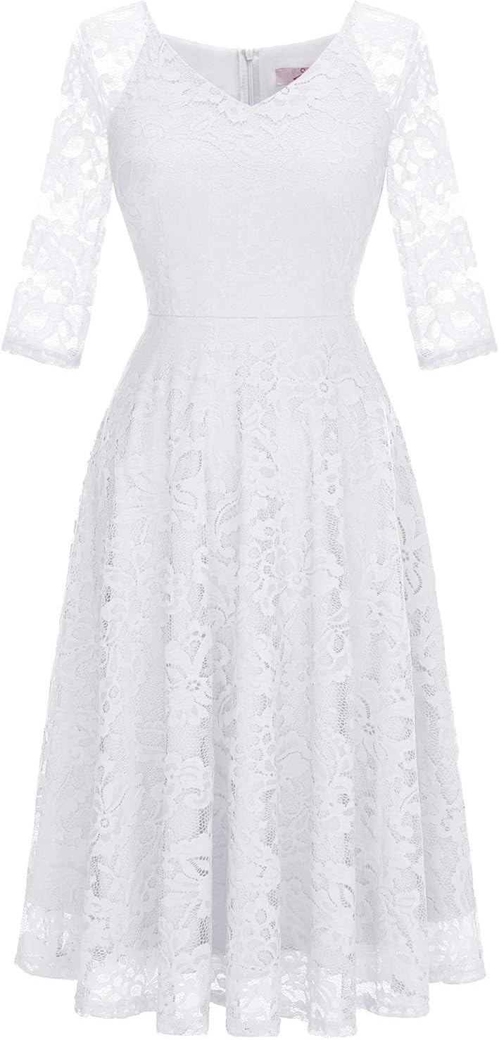 Elegant A-Line Lace Wedding Guest Dress for Formal Occasions