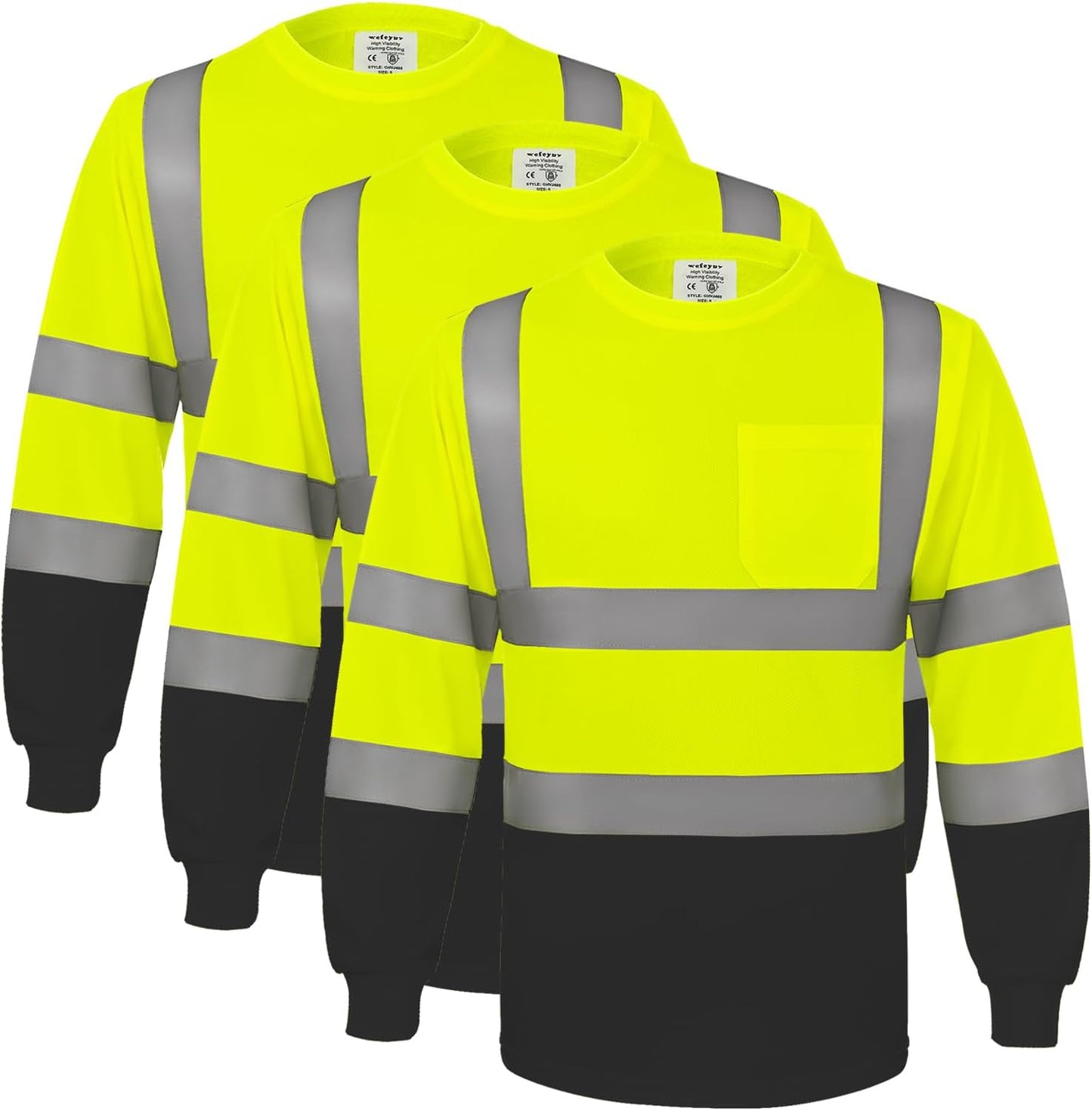 High Visibility Long Sleeve Safety Shirt for Work and Construction