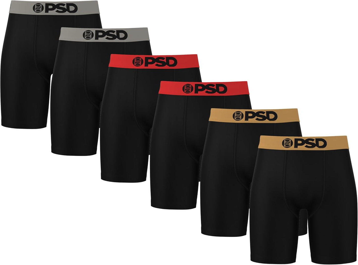 PSD Men's Basic Solid Boxer Briefs - 7 Inch Inseam Comfort