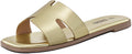 Women's PU Leather Dressy Flat Slide Sandals - Comfortable Summer Slip