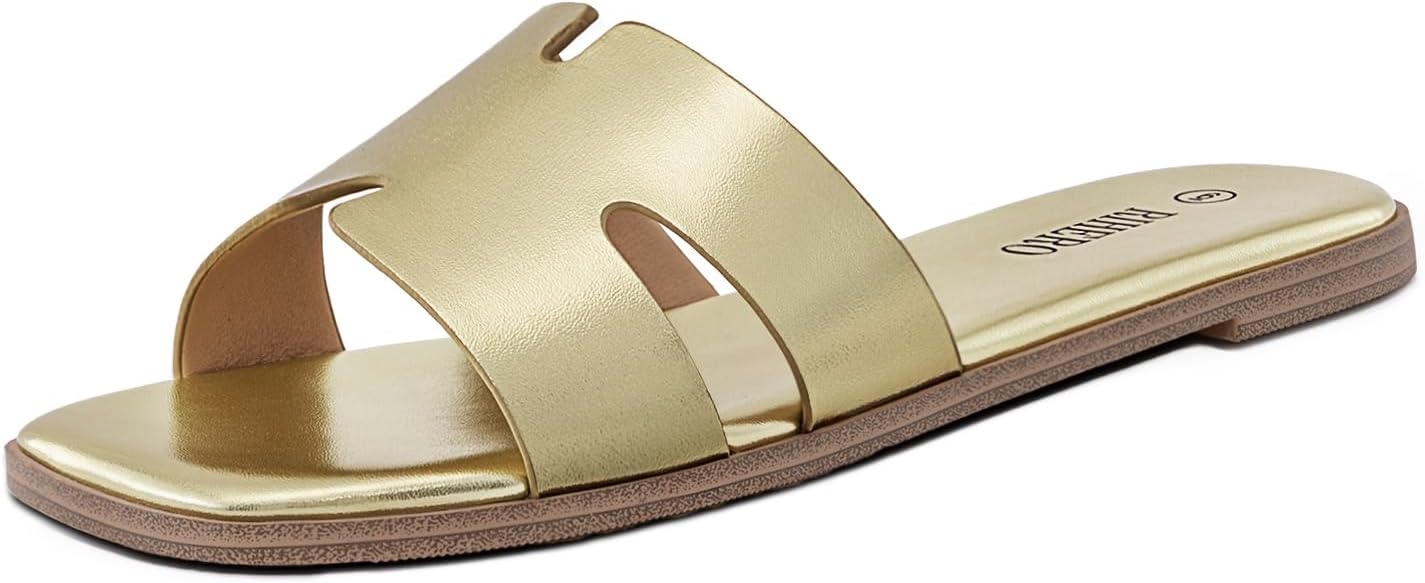 Rihero Women's Dressy Flat Sandals for Comfortable Summer Wear