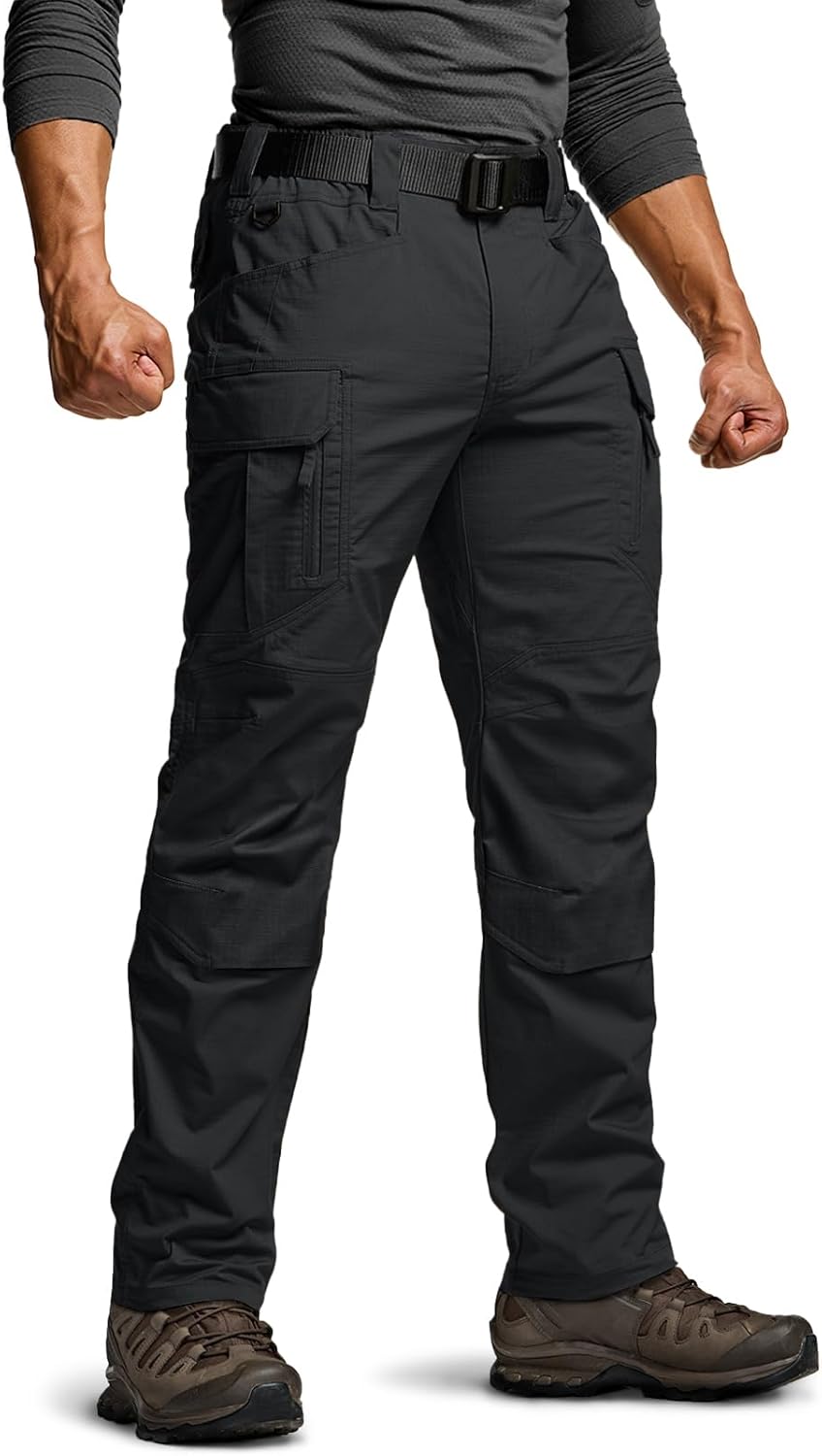 CQR Men's Flex Stretch Tactical Pants for Outdoor Activities