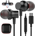 USB C Headphone Wired Earbuds - Magnetic Bass, Noise Canceling