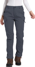 Women's Polar Fleece Lined Waterproof Hiking Pants - Warm Outdoor Ski