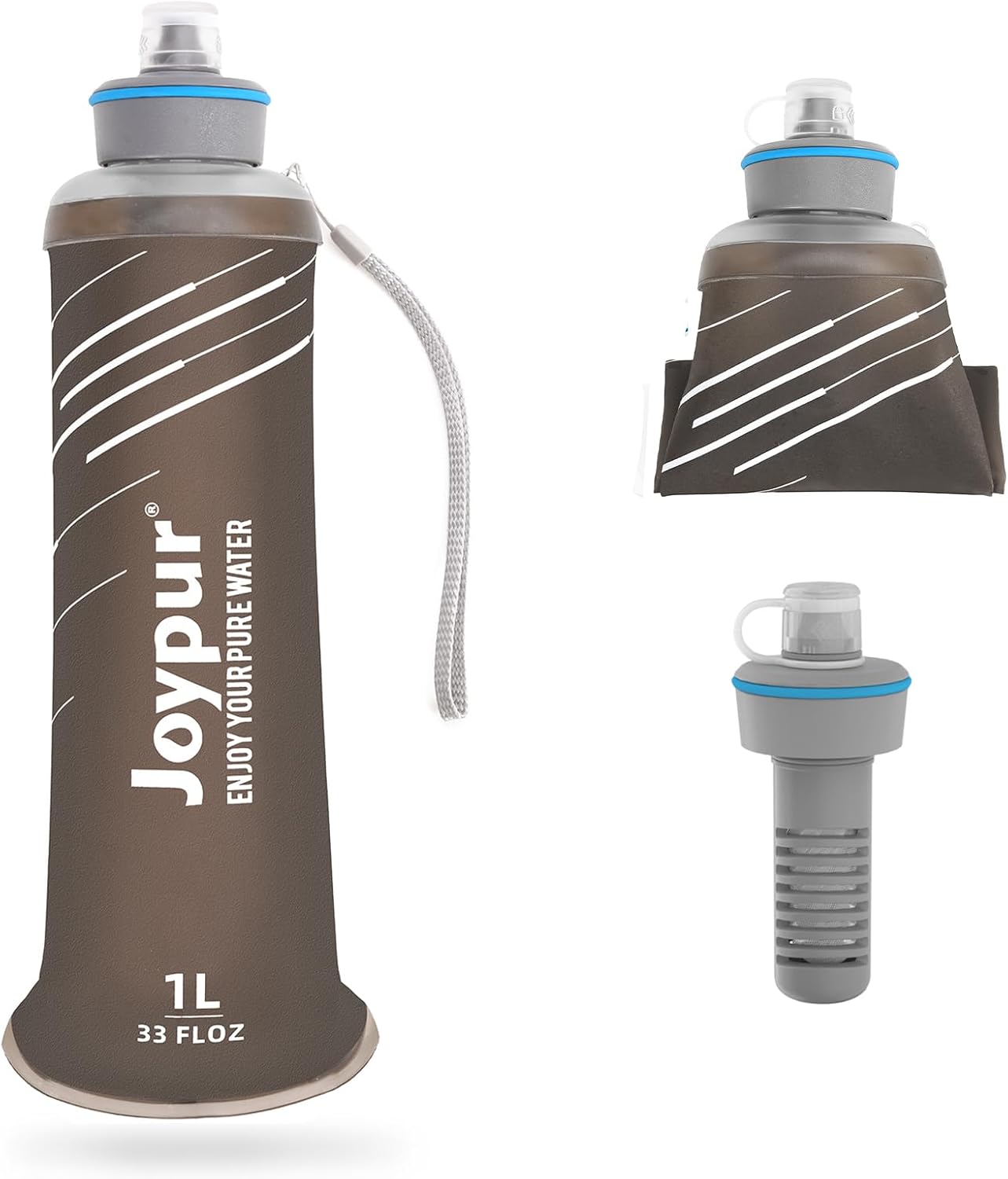 1L Collapsible Filtered Water Bottle - Purify Anywhere!
