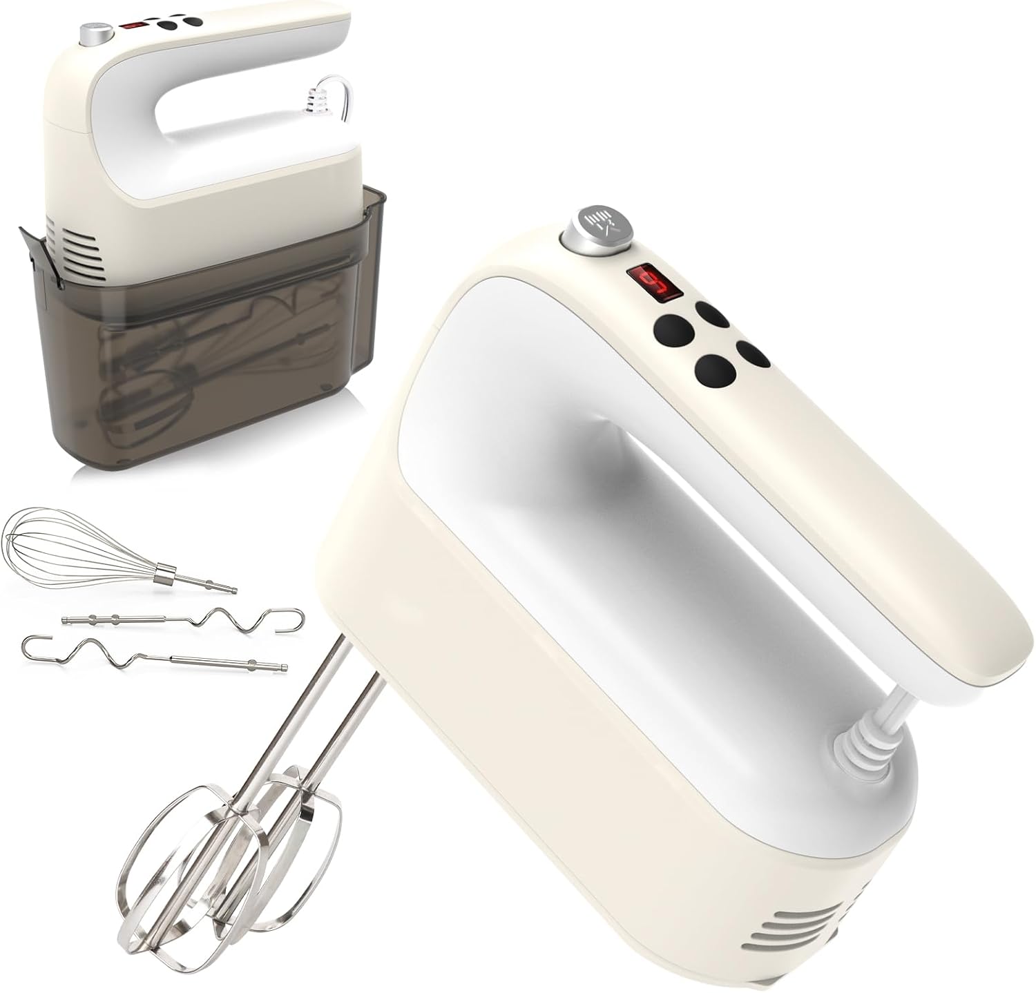 9-Speed Digital Hand Mixer with Powerful 400W Motor for Baking