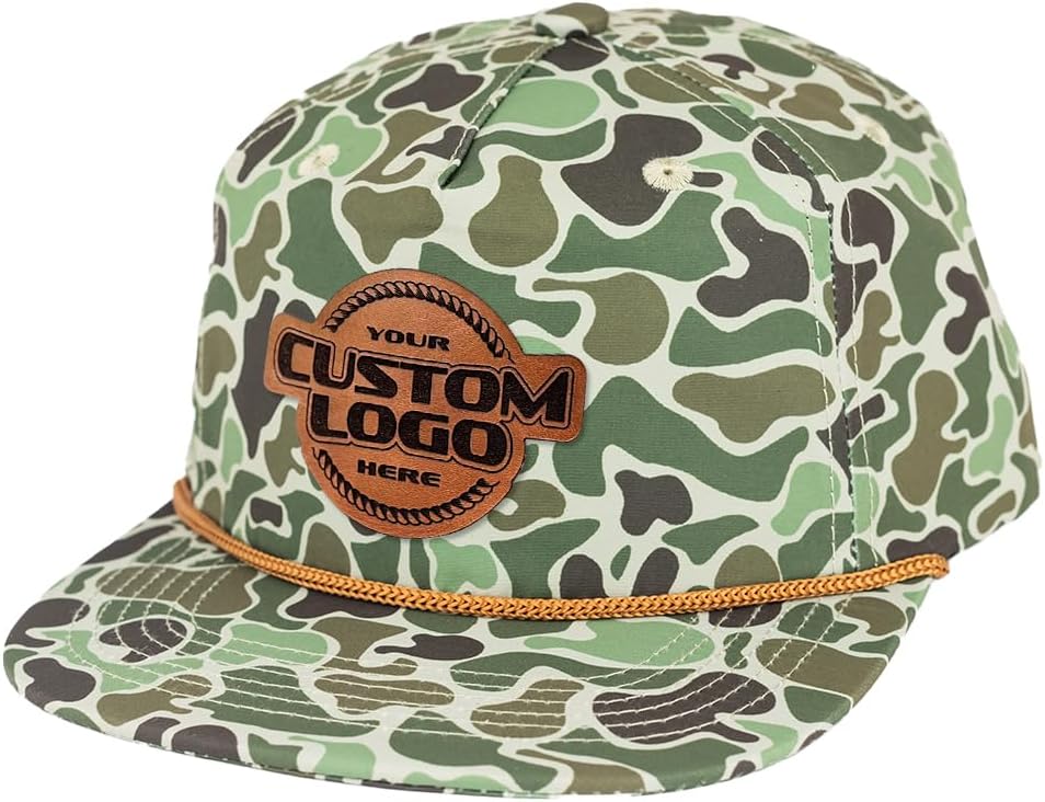 Custom Leather Patch Rope Hat with Personalized Logo Options