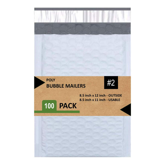 Durable #2 Poly Bubble Mailers 8.5X12 Inches for Safe Shipping