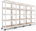 House White 5-Tier Metal Rolling Cart Shelf Rack - Adjustable Utility