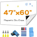 Dry Erase Adhesive Whiteboard Paper 47in x 60in - Stick On Magnetic