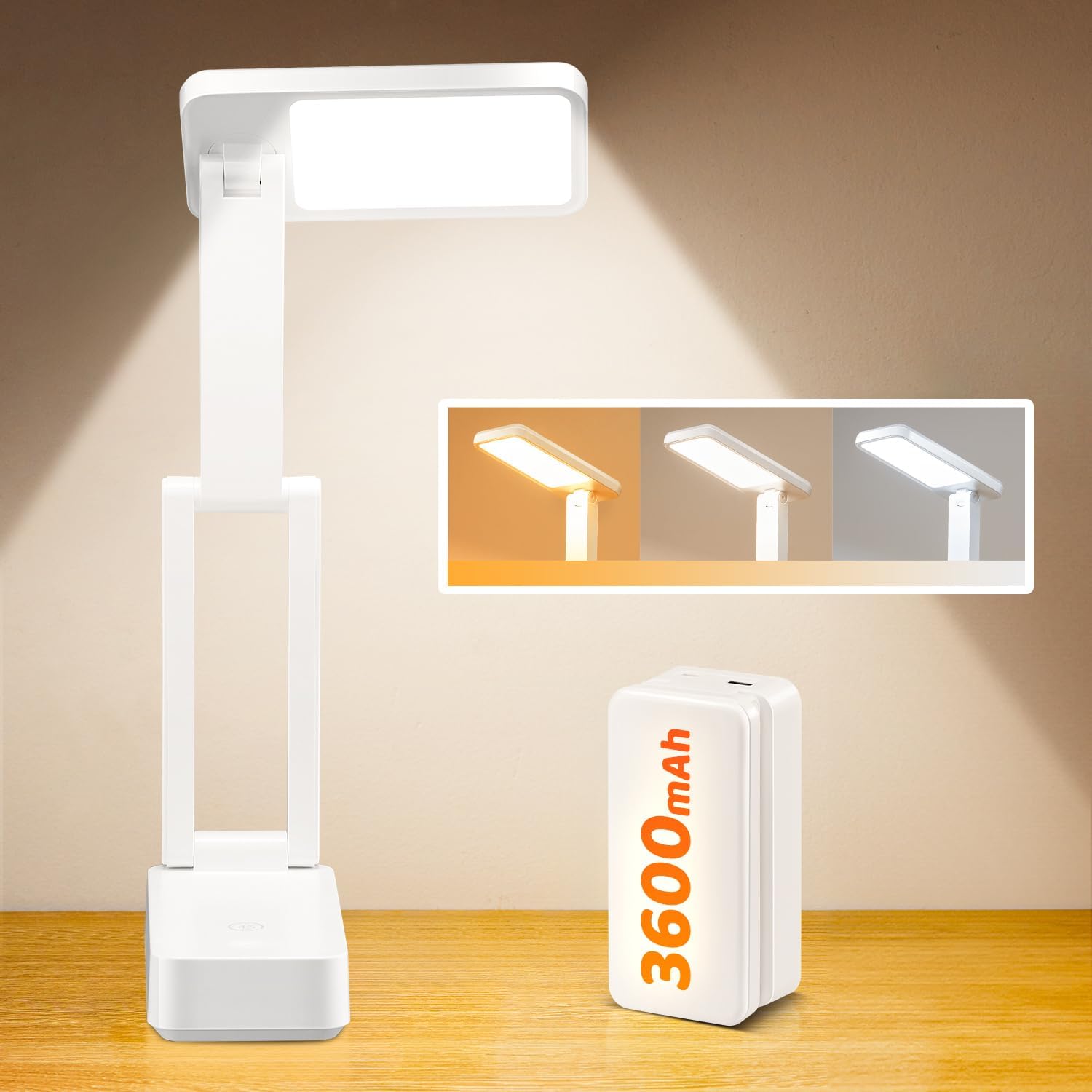 COOLNIGHT Rechargeable Mini Desk Lamp - Portable + Dimmable Light