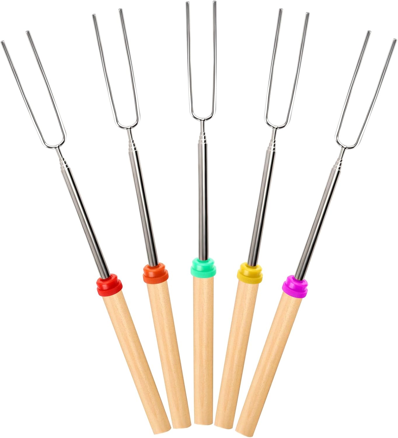 Extendable Campfire Skewers 5Pk - Toast Marshmallows with Ease!