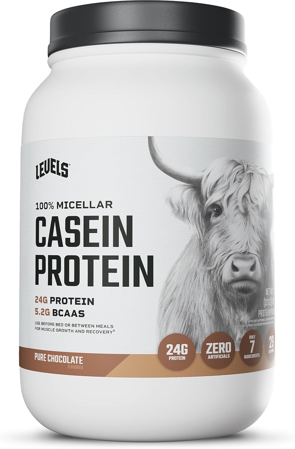 Levels 100% Micellar Casein Protein, Chocolate Flavor, 2LB