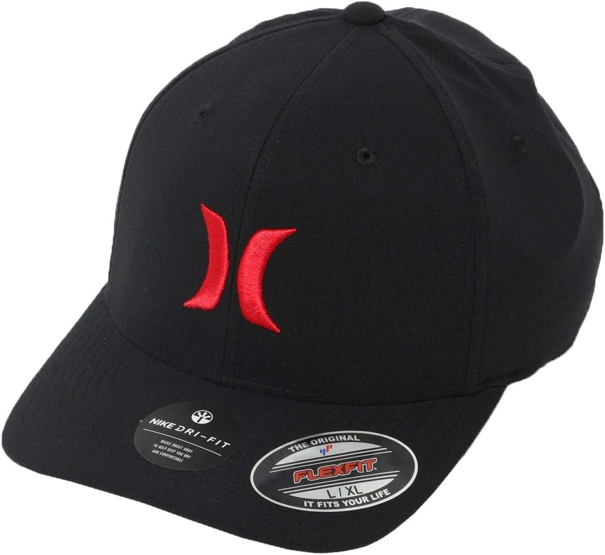 Hurley Mens Baseball Cap - Curved Brim Flexfit Fitted Hats