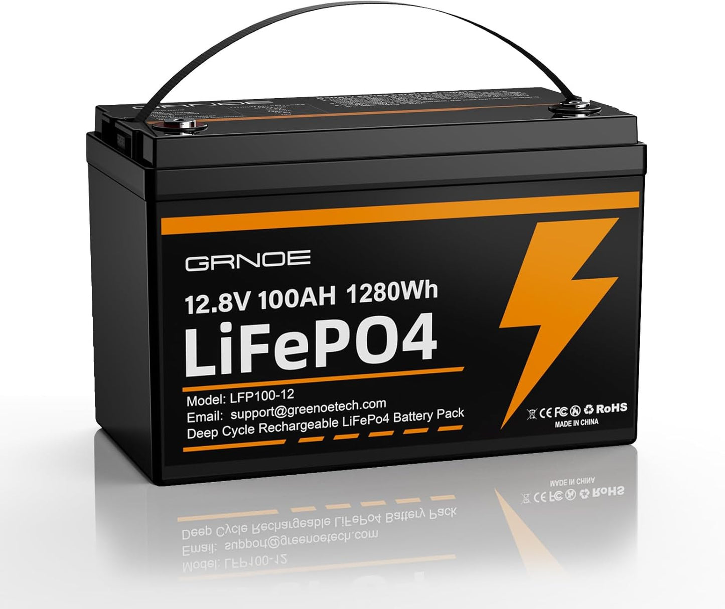 12V 100Ah LiFePO4 Battery with Built-in BMS for Versatile Use