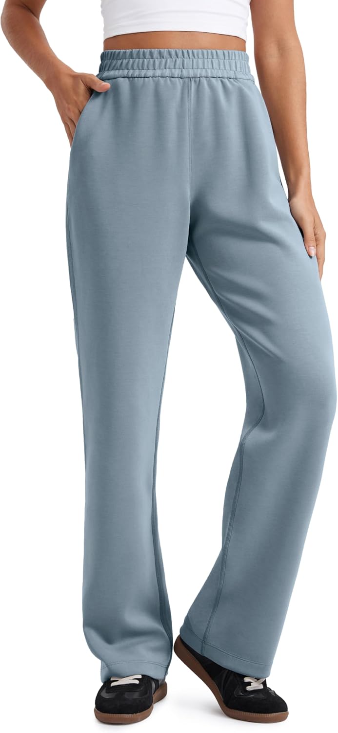 CRZ YOGA SoftAura Wide Leg Sweatpants for Women with Pockets