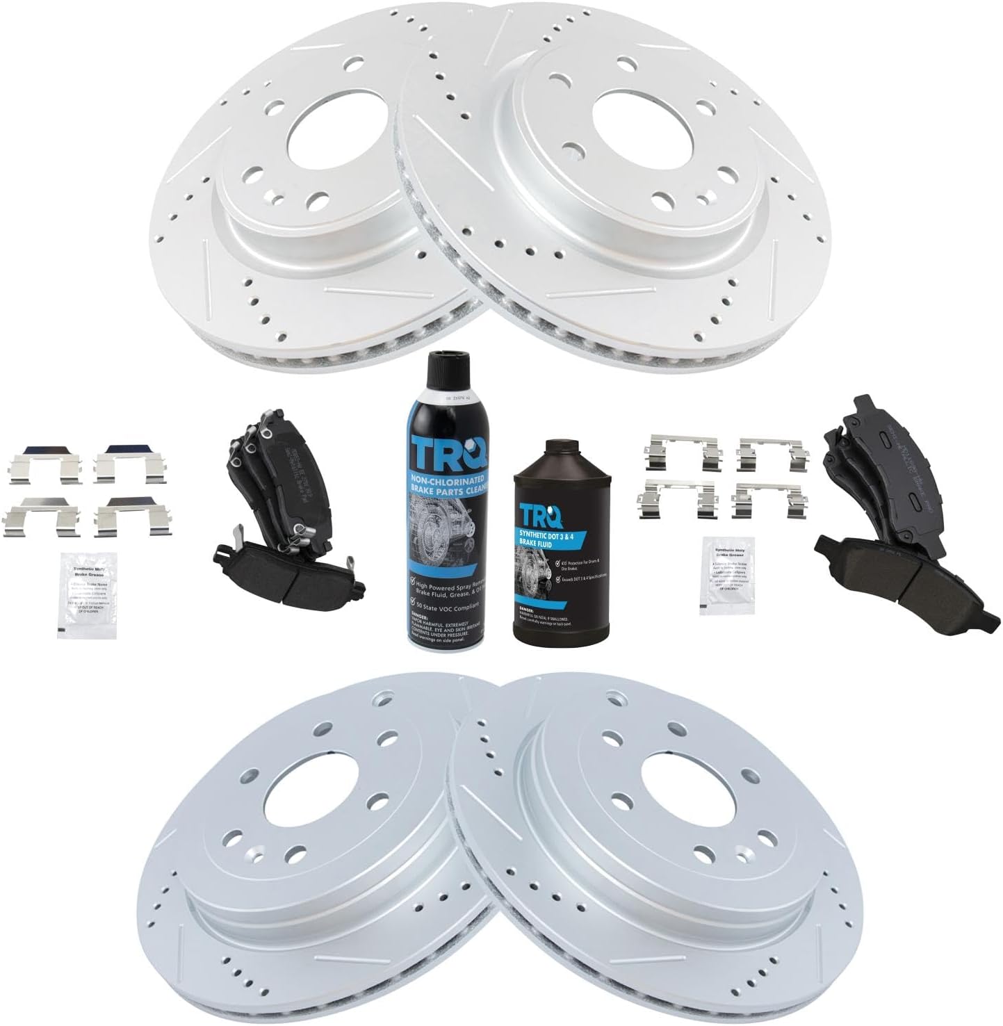 TRQ Semi-Metallic Brake Pad & Disc Rotor Kit for Traverse Acadia
