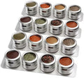 Set of 16 Magnetic Spice Tins with Metal Wall Plates - Organized