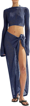 Women's Crochet Swimwear Cover Ups Set - Versatile Beach Coverup