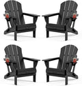 Folding Adirondack Chairs 4 Pack - Comfortable, Weather Resistant