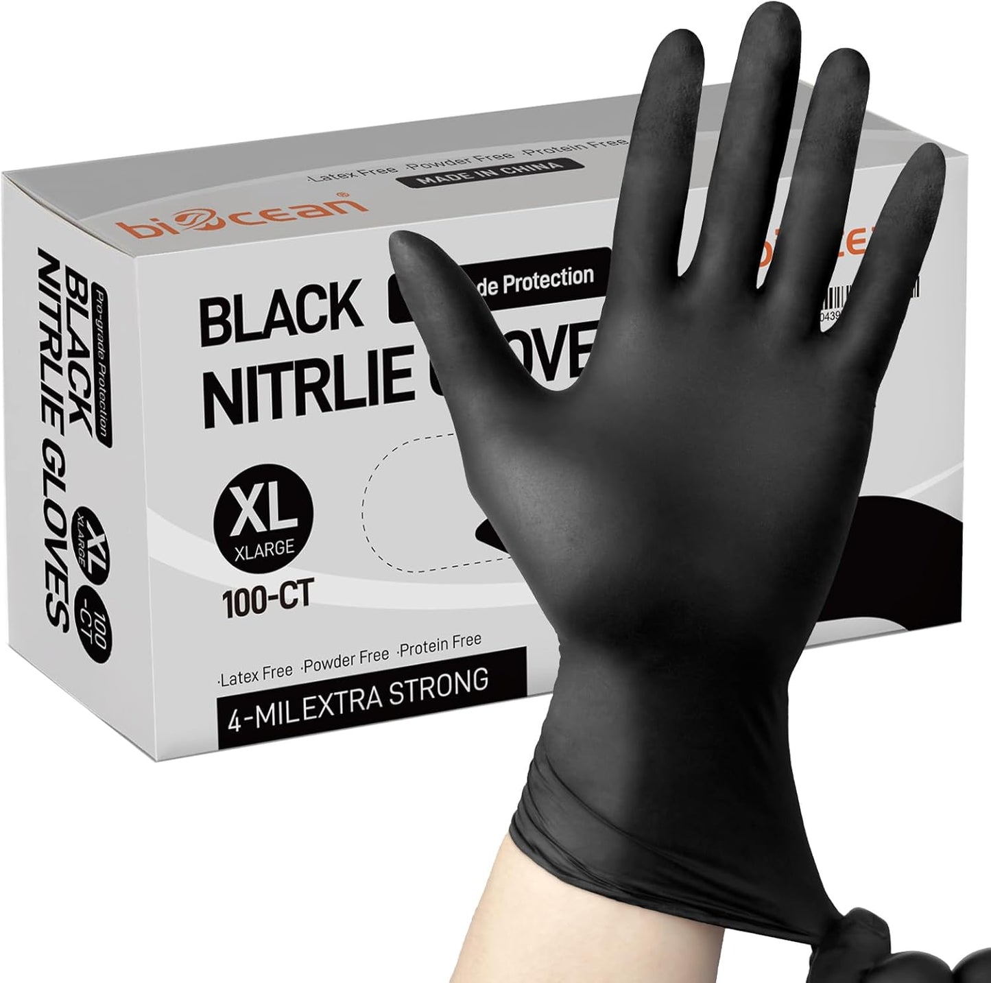 4-mil Black Nitrile Gloves: Powder & Latex Free