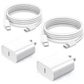iPhone 16/15 Fast Charger 2Pack 20W PD USB C - Dual Fast Charge