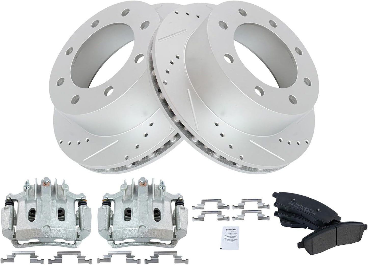 TRQ Rear Performance Brake Pad & Rotor Kit for Ford Excursion