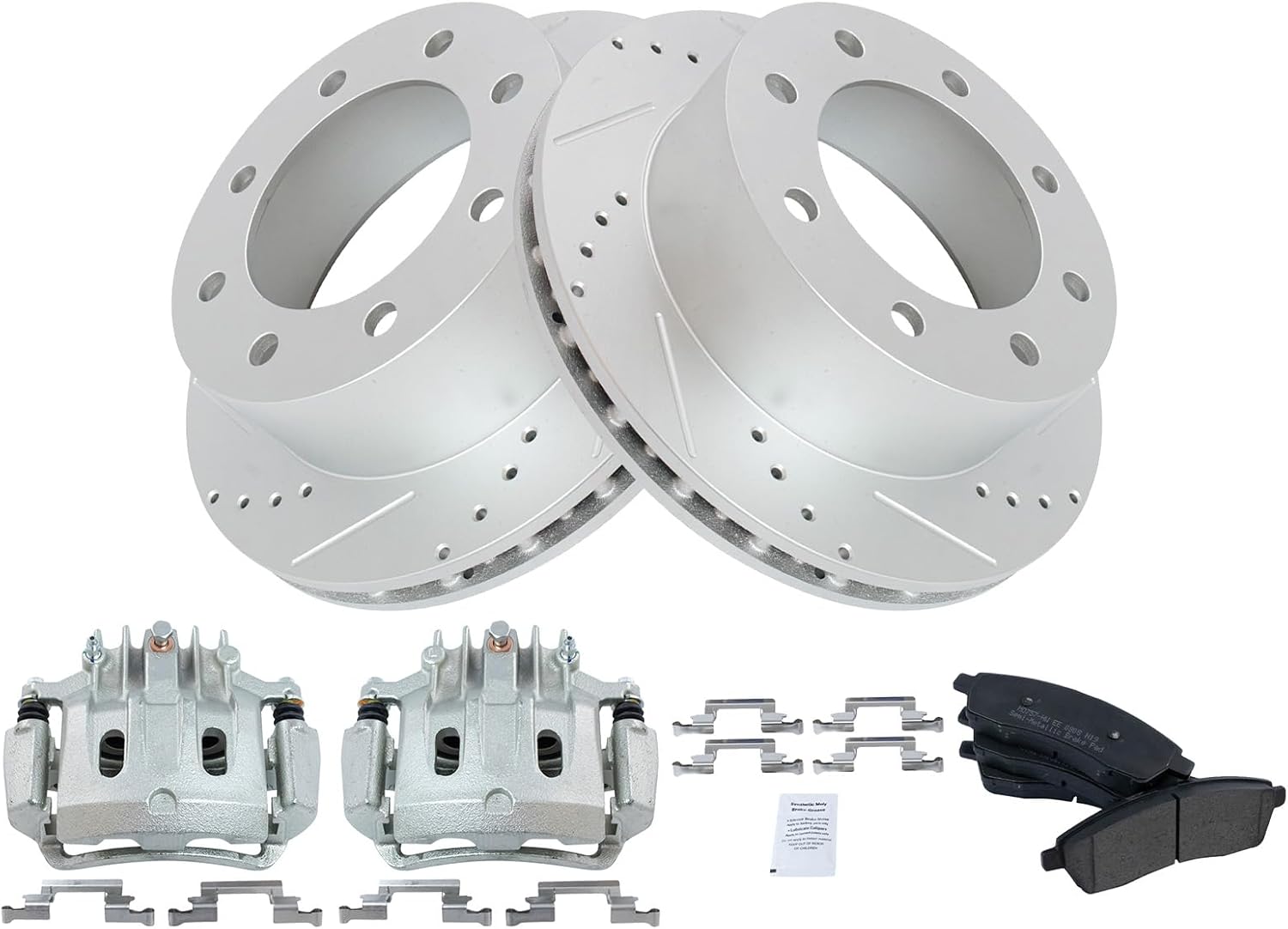 TRQ Rear Performance Brake Pad & Rotor Kit for Ford Excursion