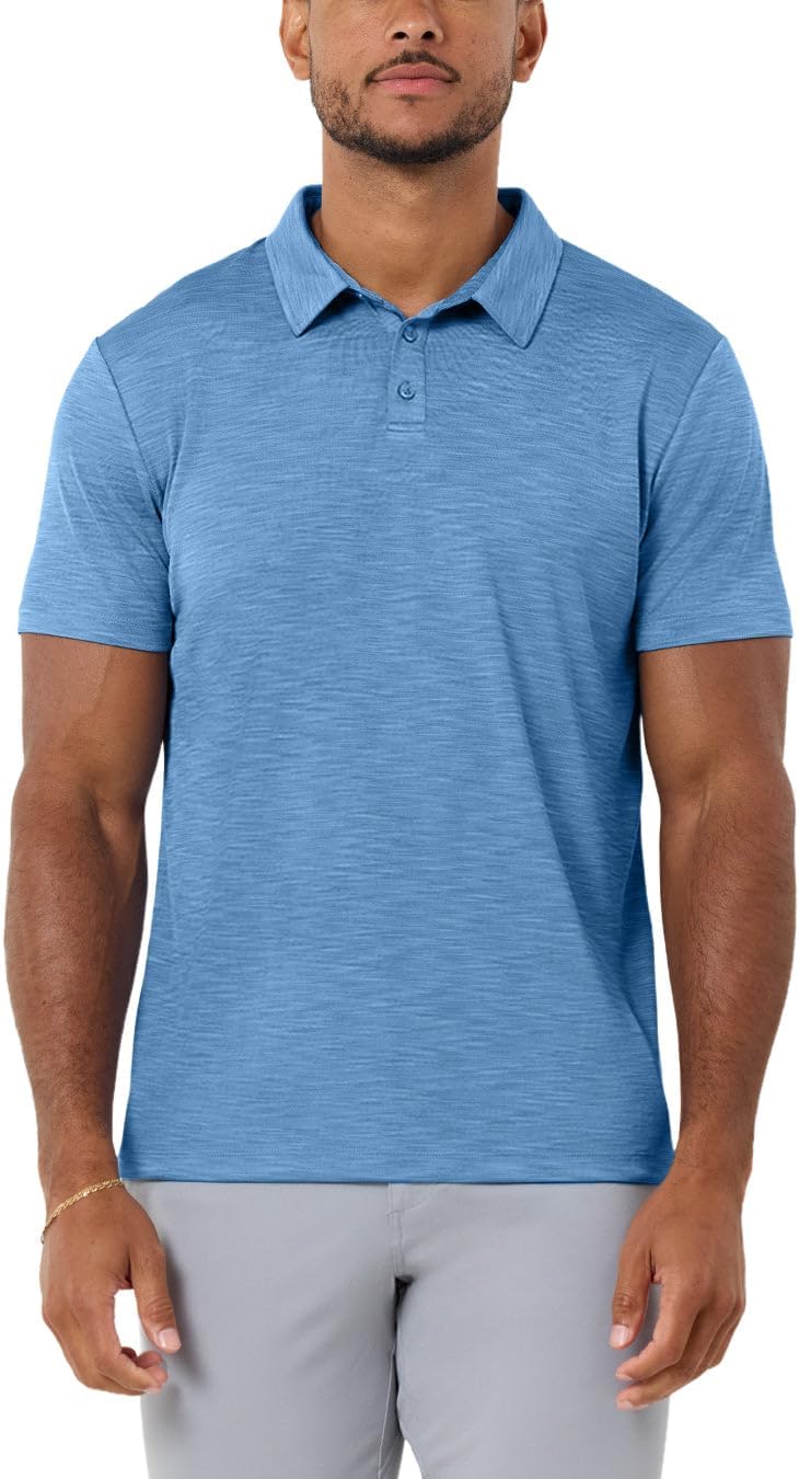INTO THE AM Performance Dri Fit Polo Shirts for Men - Quick Dry