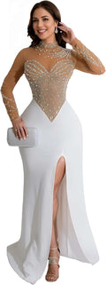 Rhinestone Embellished Formal Gowns and Evening Dresses (Style Y1GP)