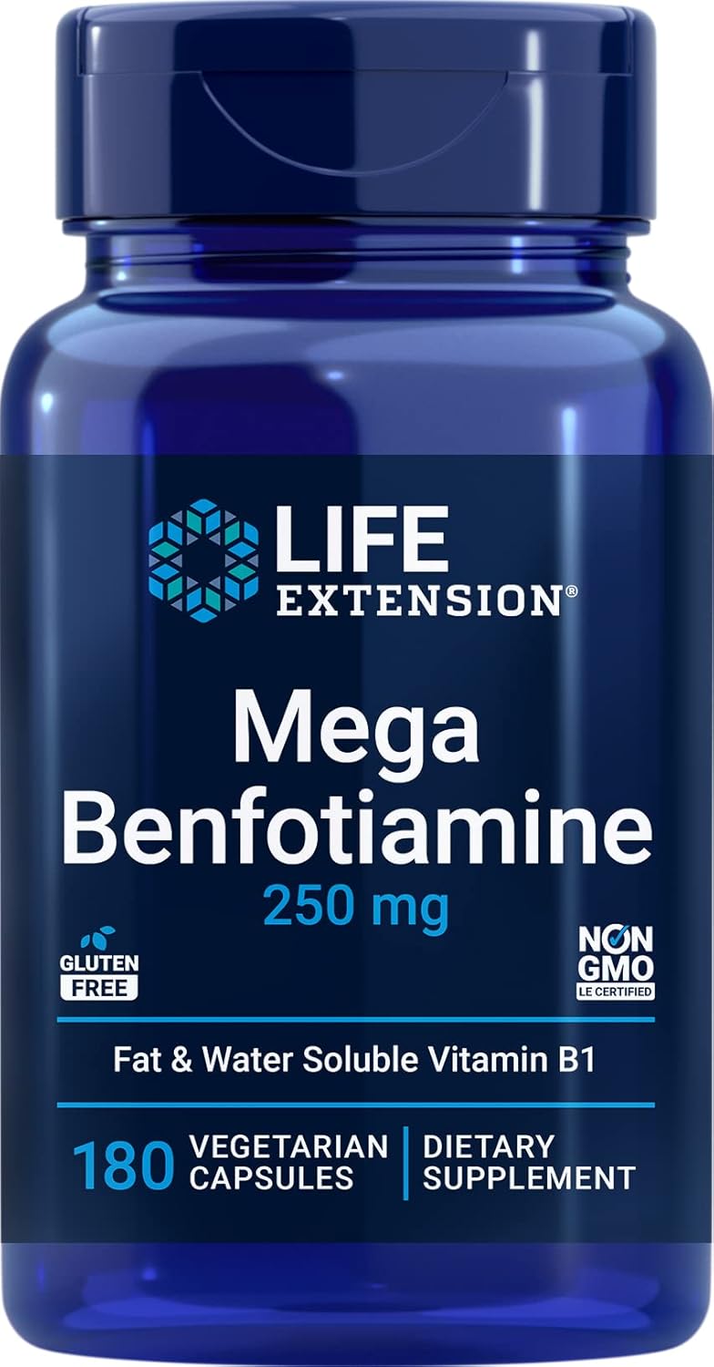 Life Extension Mega Benfotiamine 250 mg Vitamin B1 Supplement