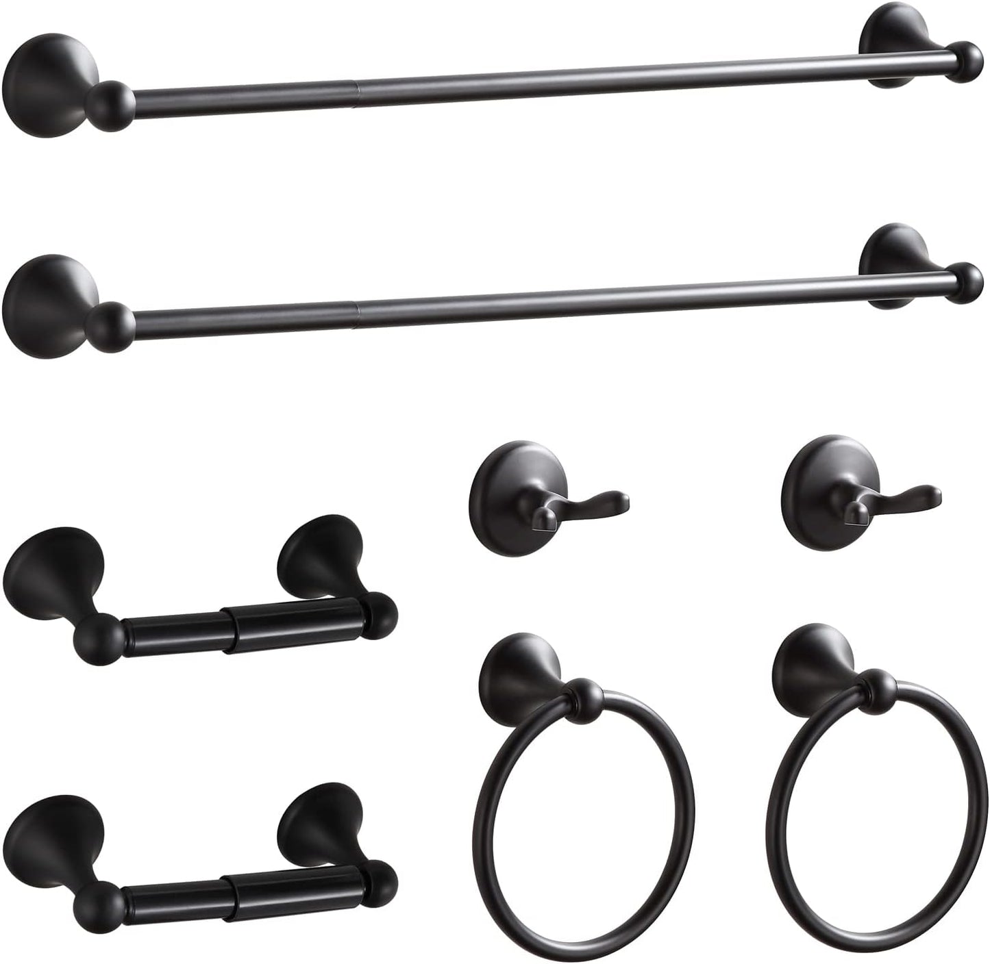 BGL Bathroom Hardware Set Matte Black Adjustable Towel Bars