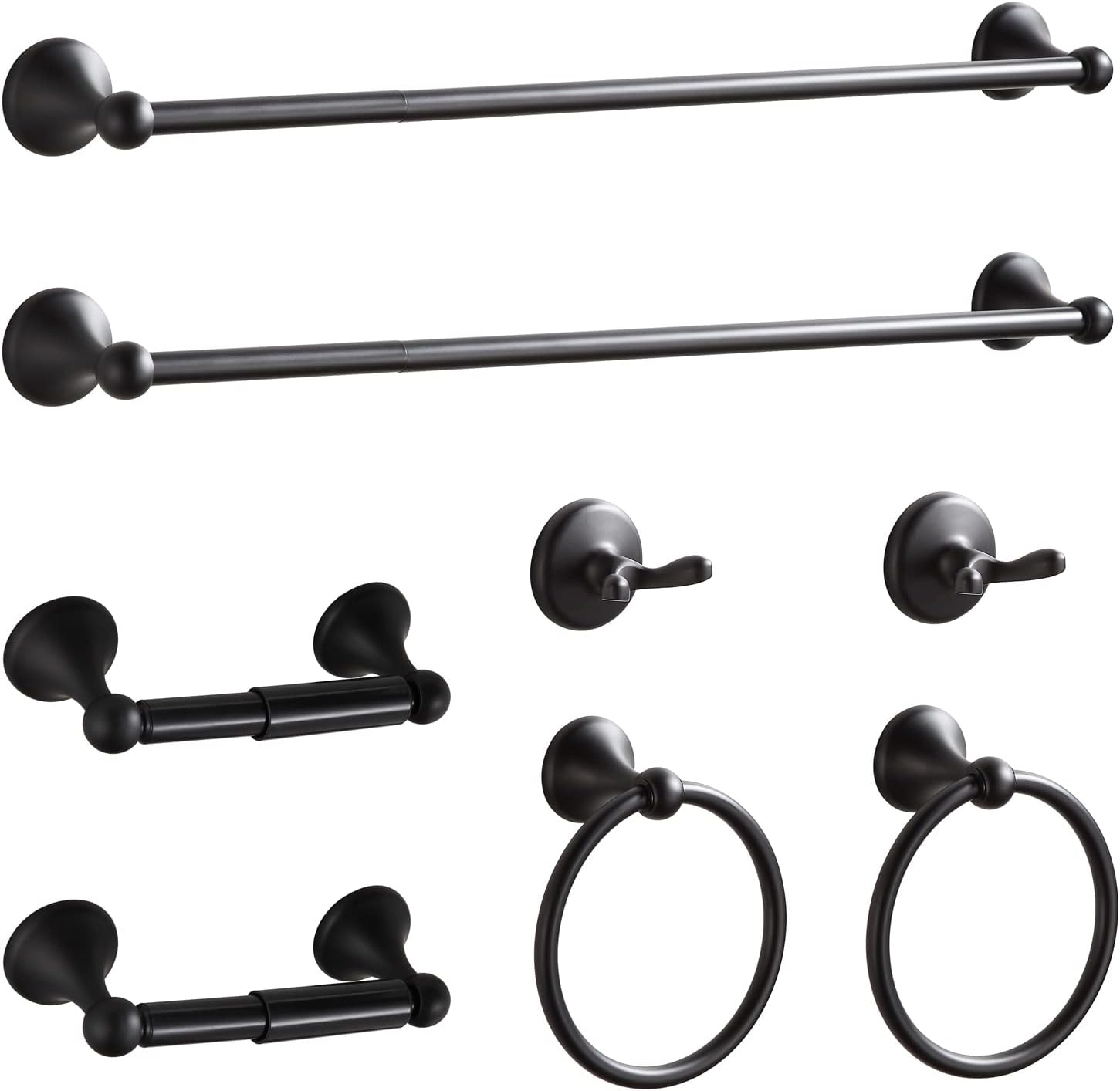 BGL Bathroom Hardware Set Matte Black Adjustable Towel Bars