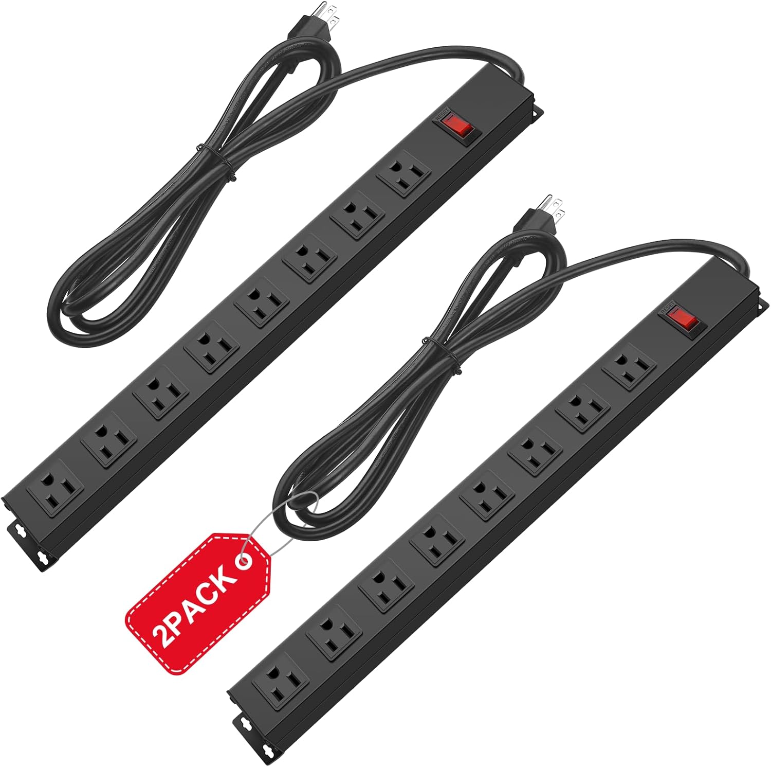 Heavy Duty Mountable Power Strip, 8 Outlets