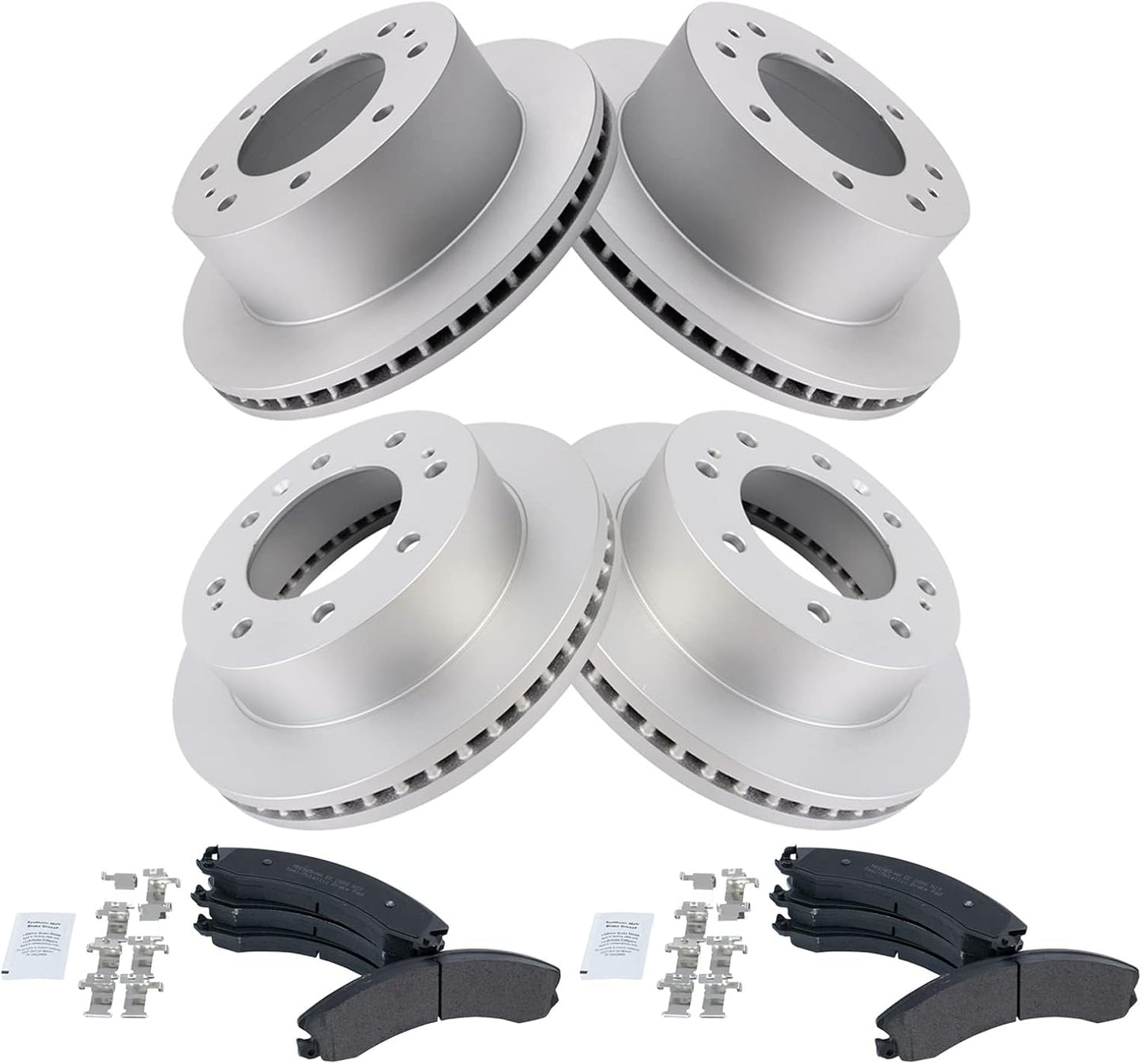 TRQ Front Rear Brake Pad & Rotor Kit for Chevy 2500 3500 HD