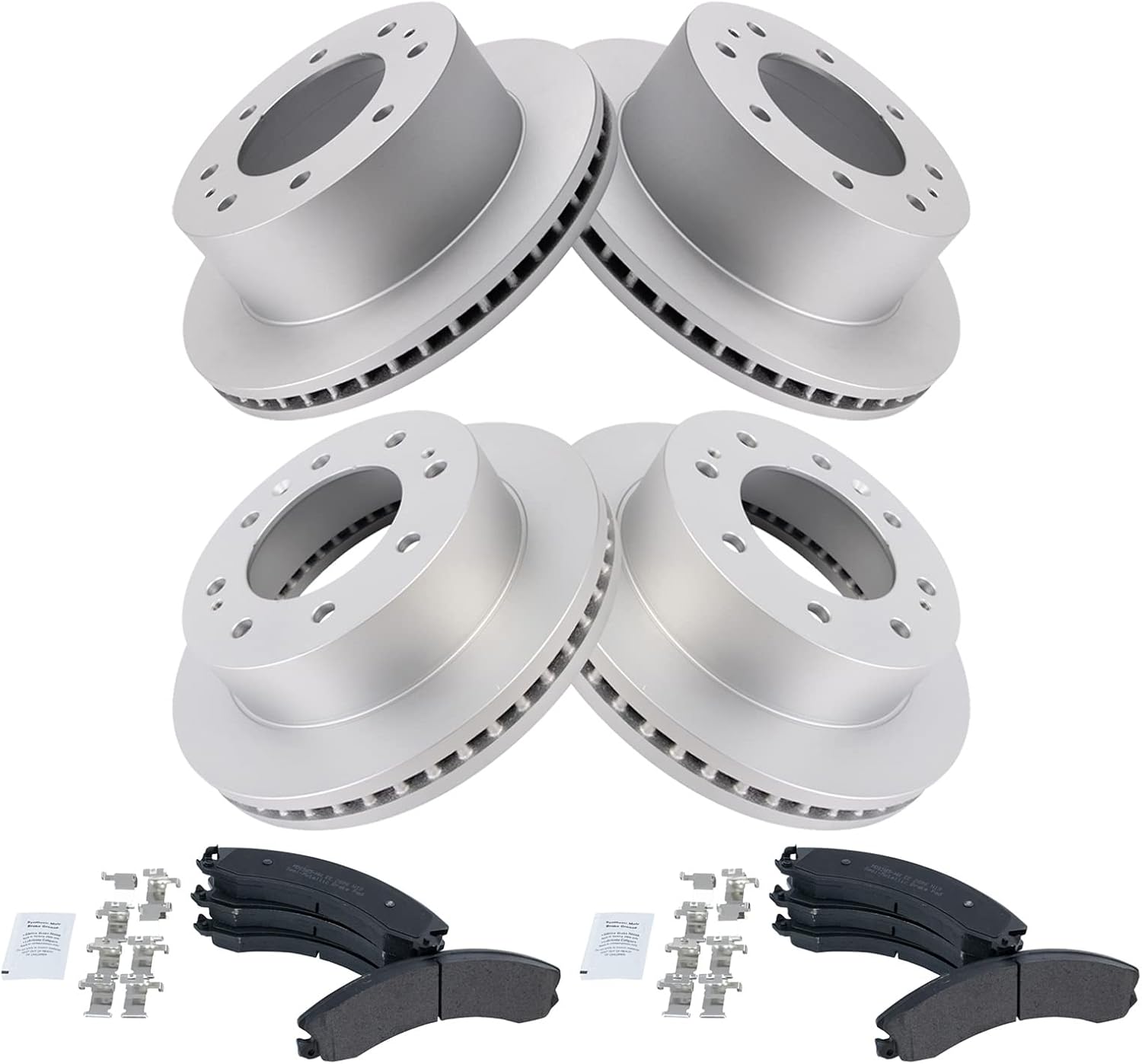 TRQ Front Rear Brake Pad & Rotor Kit for Chevy 2500 3500 HD