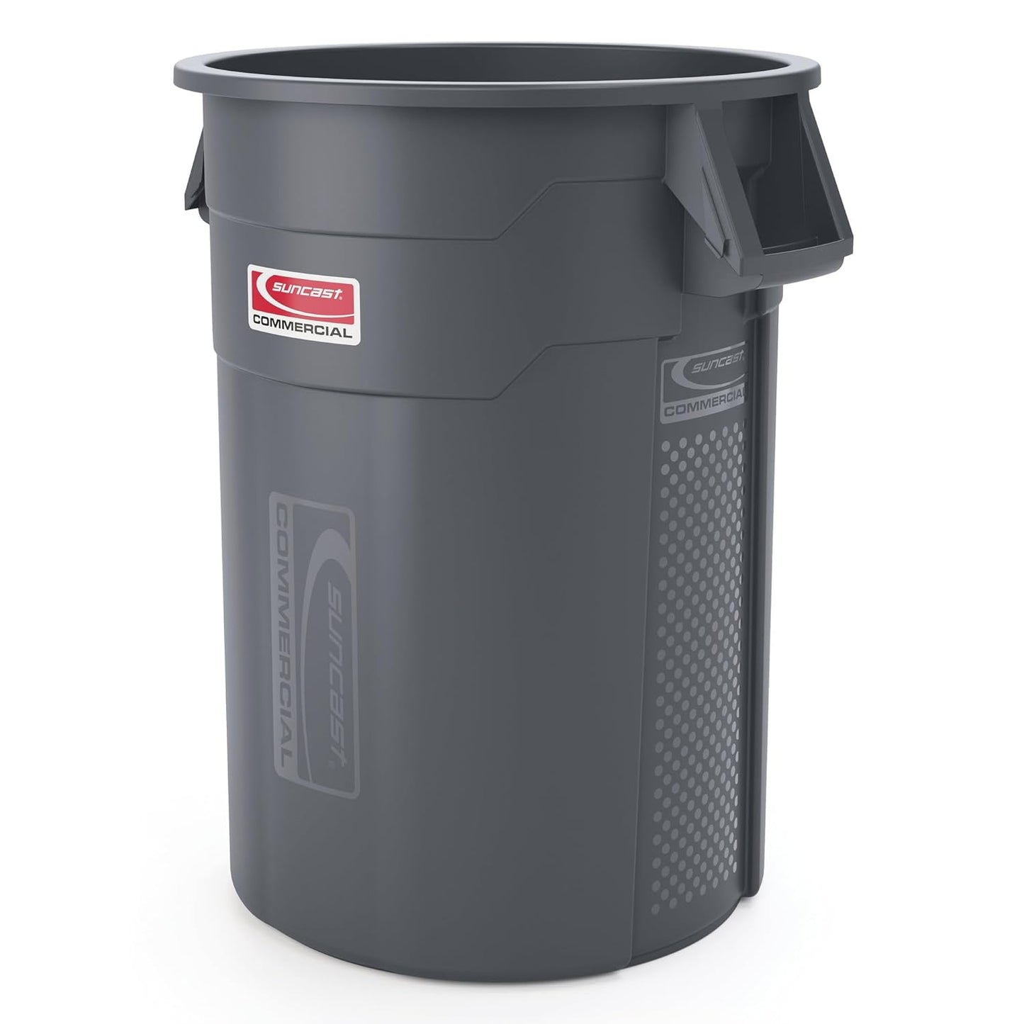 55 Gallon Trash Can with Vented Channels and Ergonomic Handles