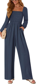 Jumpsuits for Women Long Sleeve Wide Leg Romper - Dressy Casual