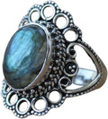 Solid 925 Sterling Silver Ring for Womens - Chunky Black Onyx Handmade
