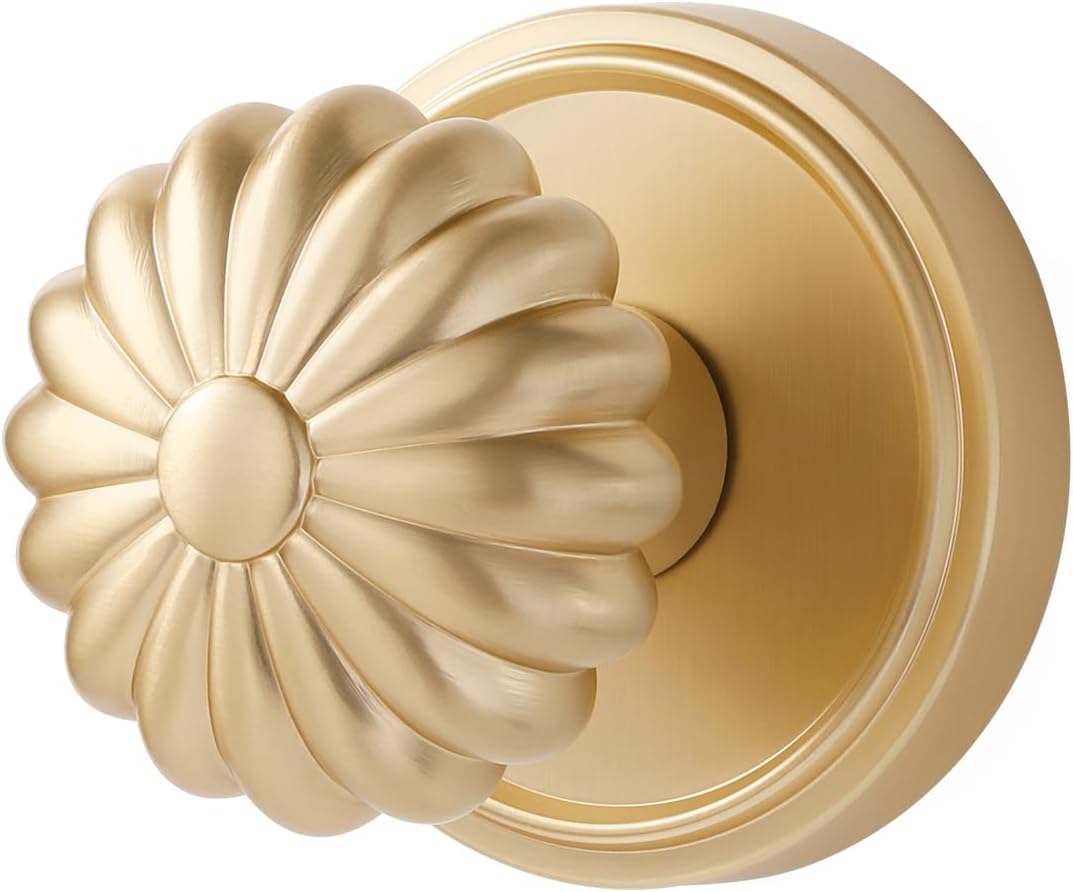 Brushed Gold Dummy Door Knob for Interior Doors - 2 Pack