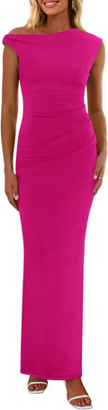 PRETTYGARDEN One Shoulder Mesh Maxi Dress - Flattering