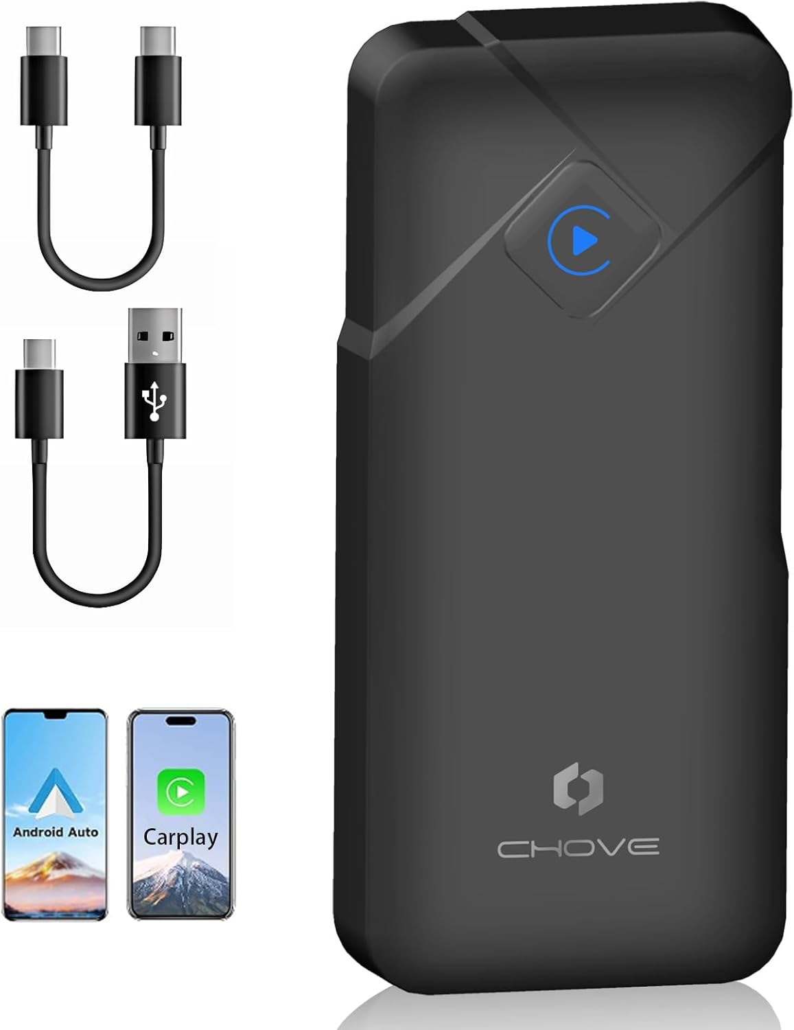 CHOVE 2-in-1 Wireless CarPlay & Android Auto Adapter