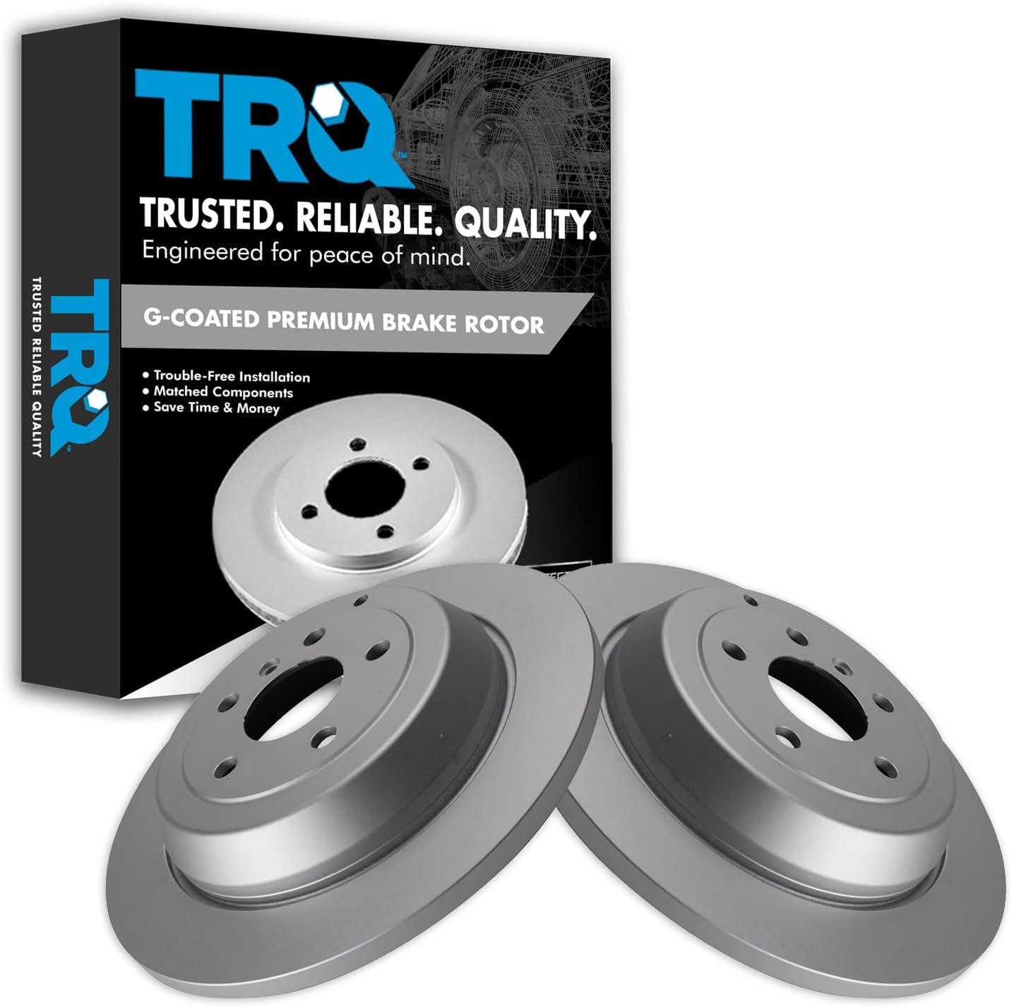 TRQ Rear Brake Rotors Set for 2007-2011 Mercedes-Benz Models