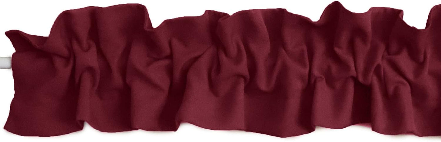 Solid Poplin Sleeve Topper Window Valance for Home Decor