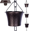 Rain Chains for Gutters 8.5 ft Wrought Iron - 14 Cups Decorative