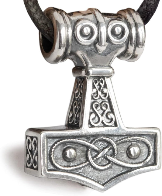 Viking Thors Hammer Mjolnir Necklace - 925 Sterling Silver Gift