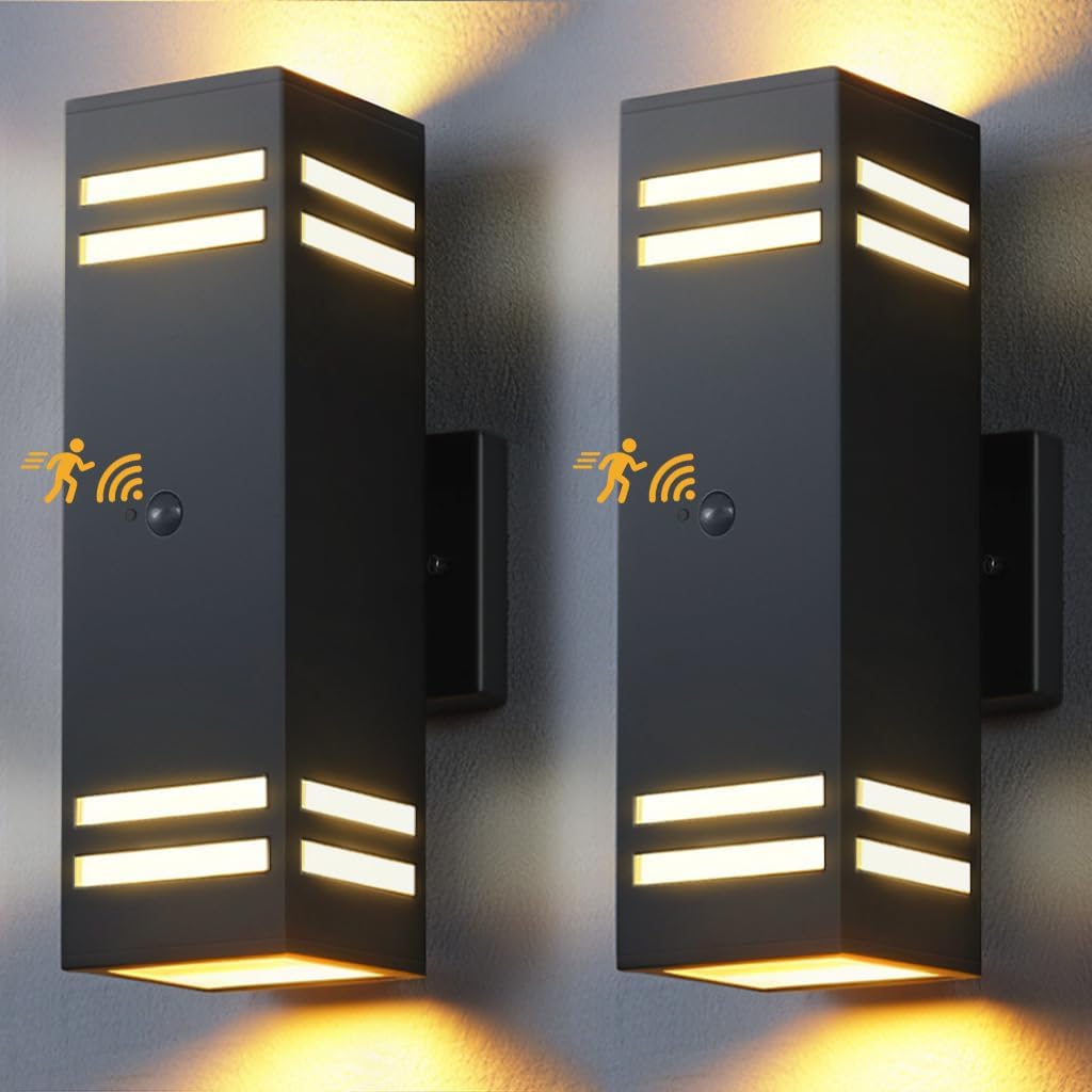 SHIMR Motion Sensor Outdoor Wall Lights for Security and Style