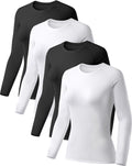 TELALEO Women's Compression Shirt 4 Pack - All-Season Performance