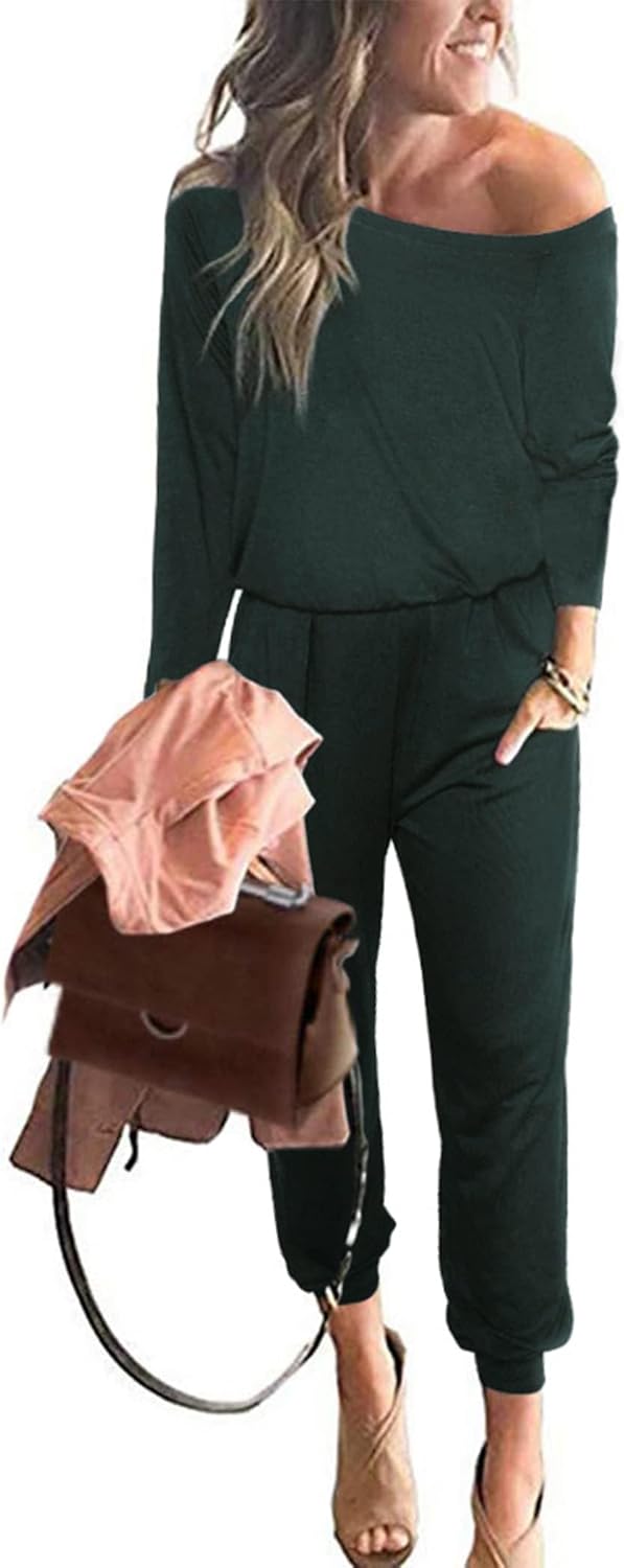PRETTYGARDEN Jumpsuits for Women Dressy Long Sleeve Travel Outfits