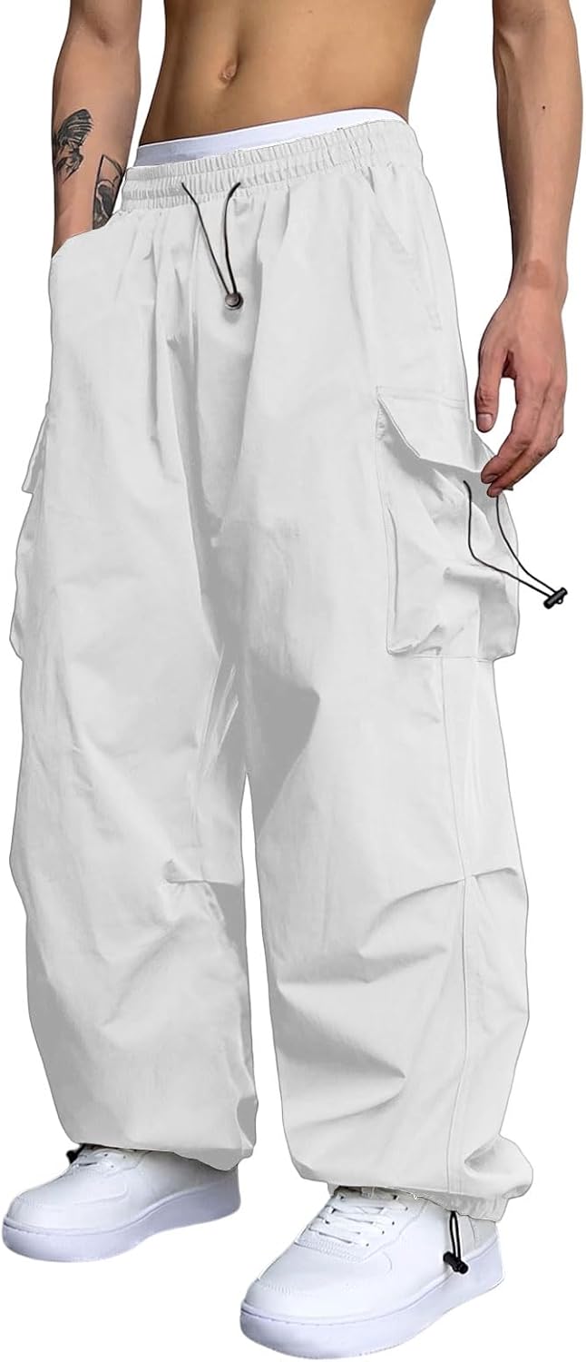 ZAFUL Flat Pocket Parachute Pants for Men Casual Baggy Style